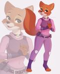  2020 absurd_res anthro artist_name canid canine cheek_tuft choker clothed clothing crossover digitigrade disney facial_tuft female fox full-length_portrait fully_clothed hi_res jewelry luryry maid_marian mammal necklace open_mouth open_smile police_uniform portrait red_fox robin_hood_(disney) simple_background smile solo standing toeless_legwear tuft uniform white_background 