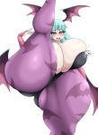  absurd_res big_breasts big_butt blue_eyes blue_hair blush breasts butt camel_toe capcom cleavage clothed clothing darkstalkers demon demon_humanoid female hair hi_res huge_breasts huge_butt humanoid hyper hyper_breasts hyper_butt luditima morrigan_aensland not_furry raised_leg solo thick_thighs video_games 