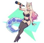  ahri_(lol) alcohol animal_humanoid beverage blanclauz blonde_hair bra breasts canid canid_humanoid canine canine_humanoid champagne cleavage clothed clothing feet female fox_humanoid garter_belt garter_straps hair hi_res humanoid league_of_legends legwear long_hair looking_at_viewer mammal mammal_humanoid pouring riot_games solo thigh_highs underwear video_games wet 