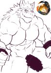  abs anthro barrel_(live-a-hero) canid canine canis censored hi_res istani live-a-hero male mammal muscular muscular_anthro muscular_male nude pecs sketch solo wolf 