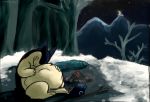  ambiguous_gender anthro belly big_belly blush campfire duo eyes_closed hug mountain night nintendo outside pok&eacute;mon pok&eacute;mon_(species) raster_dreams smile snow soft_vore solo typhlosion video_games vore 