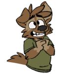  1:1 alpha_channel anthro canid canine canis clothing domestic_dog green_clothing green_shirt green_topwear male mammal matt_riskely open_mouth shirt solo teeth_showing tinydeerguy topwear 
