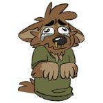  1:1 alpha_channel anthro bodily_fluids canid canine canis clothing domestic_dog green_clothing green_shirt green_topwear male mammal matt_riskely sad shirt snot solo t-shirt tears tinydeerguy topwear 