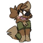  1:1 alpha_channel anthro blush canid canine canis clothing domestic_dog green_clothing green_shirt green_topwear male mammal matt_riskely open_mouth shirt solo t-shirt teeth_showing tinydeerguy tongue_showing topwear 