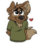  &lt;3 1:1 alpha_channel canid canine canis clothing domestic_dog googly_eyes green_clothing green_shirt green_topwear hands_behind_back male mammal matt_riskely shirt t-shirt tinydeerguy topwear 