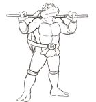  black_and_white donatello_(tmnt) male monochrome reptile scalie simple_background solo teenage_mutant_ninja_turtles thegreatmatsutzu turtle white_background 