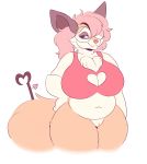  absurd_res anthro big_breasts braixen breasts clothing eyewear female genitals glasses hair hi_res navel nickit nintendo overweight overweight_anthro overweight_female pink_hair pok&eacute;mon pok&eacute;mon_(species) pussy simple_background solo thick_thighs video_games vixentine white_background 
