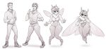  2020 antennae_(anatomy) antennae_growth anthro arthropod bottomwear breast_growth breasts clothing female flying footwear gender_transformation growth hoodie human human_to_anthro insect insect_wings lepidopteran male mammal moth mtf_transformation pants pinklepickle sequence shoes smile species_transformation standing surprise thick_thighs topwear transformation wide_hips wing_growth wings 