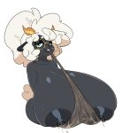 absurd_res anthro areola big_breasts biting_clothing black_areola black_body black_eyelids black_nipples bodily_fluids bovid breasts caprine eyewear female fur glasses green_eyes half-length_portrait hi_res horn huge_breasts lactating looking_at_viewer mammal mind_n9 nipples portrait sheep simple_background small_tail smile smug smug_face solo tail unnamed_sheep_(prisma) wearing_glasses white_background wool_(fur) wool_hair yellow_horn