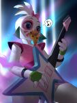 absurd_res animatronic anthro avian bird bnm6517 chicken female five_nights_at_freddy's five_nights_at_freddy's:_security_breach food food_in_mouth galliform glamrock_chica guitar hi_res holding_guitar holding_musical_instrument holding_object machine musical_instrument musical_note musical_symbol phasianid pizza playing_guitar playing_music plucked_string_instrument robot robot_anthro scottgames solo steel_wool_studios string_instrument symbol