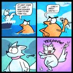 1:1 2026 absurd_res aquatic artist_name bite blue_sky canid canine canis cloud collar comic cricetid dialogue digital_media_(artwork) domestic_dog english_text eyebrows eyelashes female fish hazel_(jack_brady) hermie_(jack_brady) hi_res husky jack_brady lemming male mammal nordic_sled_dog pink_collar rodent shark sky spitz tail tail_bite tail_in_mouth text