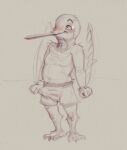 anthro apodiform arm_tuft aroused aroused_male aroused_smile avian beak bird blush bodily_fluids cheek_tuft clothing constricted_pupils erection erection_under_clothing facial_tuft feet full-length_portrait genital_fluids hi_res hummingbird long_beak male nyar nyar_(character) portrait precum precum_through_clothing pupils shoulder_tuft simple_background small_pupils solo standing talons toes tuft underwear wet wet_clothing wide_eyed wings