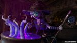 101_dalmatian_street 101_dalmatians 16:9 3d_(artwork) 4k absurd_res anthro blender_(artwork) canid canine canis cauldron clothing costume dalmatian detailed_background digital_media_(artwork) disney dolly_(101_dalmatians) domestic_dog dragonantojos halloween halloween_costume hat headgear headwear hi_res holidays magic_user mammal potion_bottle solo squish tentacles widescreen witch witch_costume witch_hat
