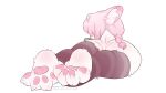16:9 anthro butt claws curling_toes feet female hair inner_ear_fluff lagomorph lying mammal mihoyo on_front pawpads rear_view solo tuft verymerrycult widescreen zenless_zone_zero zhao_(zenless_zone_zero)