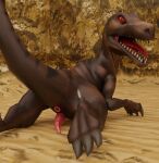 3d_(artwork) anus butt digital_media_(artwork) dinosaur duel_monster feral genitals hi_res low_poly lying male mythological_creature mythological_scalie mythology on_front penis prehistoric_species presenting presenting_hindquarters reptile saurischian scalie solo tail theropod uraby waller_bish yu-gi-oh!