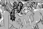  1boy 2girls ^^^ anus arched_back ass blush bouncing_breasts breasts commentary_request completely_nude doggystyle flower fucked_silly grabbing_another's_hair greyscale hair_flower hair_ornament half-closed_eyes hasu_no_sora_school_uniform heart hetero hinoshita_kaho hinoshita_kaho's_father hinoshita_kaho's_mother holding_another's_hair large_breasts long_hair love_live! love_live!_hasu_no_sora_jogakuin_school_idol_club medium_hair moaning monochrome motion_lines multiple_girls nipples nude o_o open_mouth penis pussy_juice rough_sex saliva school_uniform sex sex_from_behind sound_effects speech_bubble surprised sweat tongue two_side_up vaginal yukiri_takashi 