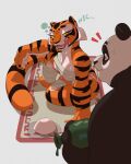 2026 4_fingers absurd_res alcohol alcohol_bottle ambiguous_anthro ambiguous_gender anthro anthro_focus areola aroused_face bar_emanata bear bedding bedroom_eyes beverage beverage_bottle biped black_body black_fur black_stripes blanket blurryart19 bodily_fluids bottle breasts bubble chest_wraps claws clothed clothed_anthro clothed_female clothing colored container digital_drawing_(artwork) digital_media_(artwork) dreamworks drunk drunk_bubble duo emanata erect_nipples eyebrows eyelashes facial_markings facial_tuft fangs felid female female_anthro female_focus fingers full-length_portrait fur giant_panda head_markings hi_res hiccuping holding_bottle holding_container holding_object kung_fu_panda leg_wraps licking licking_lips long_tail looking_at_another looking_at_partner male_(lore) mammal markings master_po_ping master_tigress medium_breasts multicolored_body multicolored_fur narrowed_eyes nipples on_blanket orange_body orange_fur pantherine pink_areola pink_nipples portrait pose red_eyes seductive shaded side_view simple_background sitting solo_focus striped_body striped_fur stripes substance_intoxication sweat sweaty_face tail teeth teeth_showing text tiger tongue tongue_out tuft two_tone_body two_tone_fur wardrobe_malfunction white_body white_fur wraps yellow_sclera