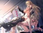  1boy 1girl absurdres all_fours anal anal_beads anal_object_insertion anal_tail animal_ears ball_gag black_boots black_panties blonde_hair boots breasts censored collar commentary_request degrees_of_lewdity dog_boy dog_ears fake_animal_ears fake_tail femdom gag gagged girl_on_top hetero highres human_chair human_furniture indoors jacket large_breasts leash male_penetrated mosaic_censoring navel nga_(ray_ray) nipples object_insertion open_clothes open_jacket panties penis people player_character_(degrees_of_lewdity) player_character_(male)_(degrees_of_lewdity) precum sex_toy sex_toy_pull sitting sitting_on_person tail topless_female underwear whitney_(degrees_of_lewdity) whitney_(female)_(degrees_of_lewdity) wiffle_gag 