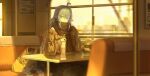  1girl absurdres ahoge alternate_costume bag blue_eyes blue_hair braid cafe character_doll chinese_commentary closed_mouth commentary_request contemporary couch crossed_bangs cup disposable_cup doll dove_momo drinking_straw hair_between_eyes heart highres indoors long_hair long_sleeves looking_at_viewer mushoku_tensei off-shoulder_sweater off_shoulder on_couch pleated_skirt roxy_migurdia scarf sitting skirt solo sweater table thighhighs twin_braids very_long_hair window 