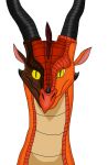 2016 alpha_channel ambiguous_gender analee94 burn_scar dragon european_mythology facial_horn feral front_view hi_res horn long_neck looking_at_viewer mythological_creature mythological_scalie mythology nose_horn nose_spike orange_body orange_scales pupils scales scalie scar scarlet_(wof) skywing_(wof) slit_pupils snout solo spikes spikes_(anatomy) western_dragon wings_of_fire yellow_eyes
