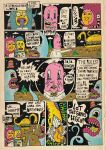 2_horns alien ambiguous_gender beak biped blue_body bodily_fluids clothed clothing cloud comic crescent_moon crying dialogue digital_drawing_(artwork) digital_media_(artwork) dinosaur english_text female feral flying food food_creature freckles frenemy_(artist) group hair hairy hat headgear headwear horn human hybrid imminent_death krum_(frenemy) lips male mammal midair moon not_furry orange_body outside pink_body pink_hair plant prehistoric_species red_lips reptile scalie scared sharp_teeth shirt sky soft_vore speech_bubble tears teeth text thought_bubble topwear tree vomit vomiting vore white_clothing white_shirt white_topwear yellow_beak yellow_body