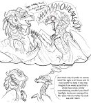 2026 ambiguous_gender anemone_(wof) bracelet claws dialogue dragon duo ear_piercing ear_ring english_text european_mythology facial_horn feral fin finger_claws frill_(anatomy) gills hi_res horn jewelry kat2nite long_neck looking_at_another markings membrane_(anatomy) membranous_frill membranous_wings mythological_creature mythological_scalie mythology necklace nose_horn nose_spike open_mouth open_wings piercing rainwing_(wof) ring_piercing scalie scar seawing_(wof) sharp_teeth snout speech_bubble spikes spikes_(anatomy) tamarin_(wof) teeth text thought_bubble western_dragon wing_claws wings wings_of_fire