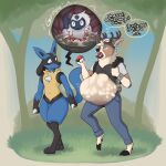 1:1 abdominal_bulge absol absurd_res arkailart blush bodily_fluids canid canine cervine chyme cider_(arkailart) deer forest generation_3_pokemon generation_4_pokemon group hi_res imminent_digestion internal lucario male mammal mega_ring nintendo object_in_mouth object_vore oral_vore organs penetration plant pokeball pokeball_activation_inside pokeball_insertion pokeball_vore pokemon pokemon_(species) pokemon_trainer prey_imprint rumbling_stomach stomach stomach_acid tree trio vore voretober voretober_2026