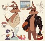 0_pop_art anthro arm_support armor avian bird canid canine canis chest_tuft clothed clothing coffee_mug cookie coyote cuculiform delivery_(commerce) delivery_employee duo english_text envelope eyewear eyewear_on_head featureless_crotch feral fluffy fluffy_chest food goggles goggles_on_head headgear helmet hi_res jacket leather leather_clothing leather_jacket leather_topwear looney_tunes mailbag male mammal motorcycle_helmet new_world_ground_cuckoo open_clothing open_jacket open_shirt open_topwear postal_carrier postal_delivery real road_runner_(looney_tunes) roadrunner running shirt sign spiked_jacket star_polygon text topwear tuft warner_brothers wile_e._coyote
