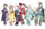  6+girls ahoge bag black_gloves black_kimono blonde_hair blue_archive bow braid brown_hair brown_halo closed_eyes eri_(blue_archive) fingerless_gloves floral_print floral_print_kimono flower furisode fuyu_(blue_archive) gloves green_eyes green_hair green_halo green_kimono grey_hair grey_kimono hair_bow hair_flower hair_ornament hair_over_one_eye hairband halo handbag hat highres japanese_clothes kanoe_(blue_archive) kimono leaning_forward long_hair long_sleeves looking_at_viewer miyo_(blue_archive) multicolored_eyes multicolored_hair multiple_girls obi official_art open_mouth orange_eyes pouch print_kimono purple_eyes purple_kimono red_kimono rena_(blue_archive) ritsu_(blue_archive) sandals sash short_hair streaked_hair tabi transparent_background tsumugi_(blue_archive) two-tone_eyes white_hair whoisshe wide_sleeves witch_hat yellow_eyes yellow_kimono zouri 