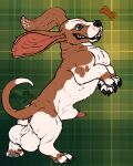 4:5 absurd_res animal_genitalia animal_penis anus balls basset_hound big_balls butt canid canine canine_genitalia canine_penis canis citrus_(akurah) domestic_dog feral genitals hi_res hind_legs hunting_dog lipsticking male mammal penis scent_hound sheath solo teeth treat yonnixart