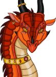 2017 alpha_channel ambiguous_gender analee94 collar dragon ear_piercing ear_ring european_mythology facial_horn feral hi_res horn horn_jewelry horn_ring jewelry long_neck looking_at_viewer mythological_creature mythological_scalie mythology nose_horn nose_spike orange_body orange_scales piercing pupils ring_(jewelry) ring_piercing scales scalie scarlet_(wof) skywing_(wof) slit_pupils snout solo spikes spikes_(anatomy) western_dragon wings_of_fire