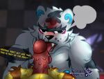 animal_crossing animal_genitalia anthro barazoku calpurujo dark_room duo felid feline_genitalia floor genitals male male/male mammal nintendo pantherine rolf_(animal_crossing) tiger tybalt_(animal_crossing)