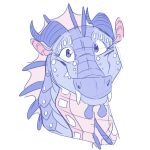 1:1 2017 ambiguous_gender anemone_(wof) dragon elllepie european_mythology fangs feral fin hi_res horn looking_at_viewer markings mythological_creature mythological_scalie mythology scalie seawing_(wof) simple_background smile solo teeth western_dragon white_background wings_of_fire