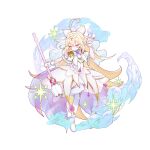  1girl absurdly_long_hair absurdres antenna_hair blonde_hair bow bowtie braid brooch capelet closed_eyes closed_mouth commentary cure_arcana dress frilled_capelet frills full_body hair_between_eyes hair_bow hair_intakes half_up_braid heart heart_brooch highres jewelry long_hair meitantei_precure! moria_luluka multicolored_hair pink_hair precure senada37 shine_arcana_rod shoes simple_background solo standing standing_on_one_leg thighhighs two-tone_hair veil very_long_hair white_background white_bow white_bowtie white_capelet white_dress white_shoes white_thighhighs white_veil white_wrist_cuffs wrist_cuffs 