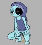 1_eye 4_arms absurd_res astro_(dandy's_world) blush blush_lines blushcrunch_studio bodily_fluids bottomless clothed clothing crouching dandy's_world female genital_fluids genitals half-closed_eyes hat headgear headwear hi_res humanoid_genitalia humanoid_vulva looking_away multi_arm multi_limb narrowed_eyes neutral_expression nightcap not_furry peeing pubes shirt simple_background slimeation solo spread_vulva spreading tank_top toon_(dandy's_world) topwear urine vulva watersports