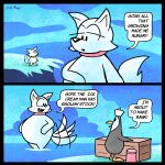 1:1 2026 absurd_res artist_name avian bird blue_sky canid canine canis cloud collar comic dialogue digital_media_(artwork) domestic_dog english_text female hazel_(jack_brady) hermie_(jack_brady) hi_res husky jack_brady male mammal mother_(lore) mother_and_child_(lore) mother_and_son_(lore) nordic_sled_dog parent_(lore) parent_and_child_(lore) parent_and_son_(lore) partially_submerged penguin pink_collar signature sky son_(lore) spitz tail tail_motion tailwag text