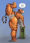 absurd_res anal anal_penetration anthro bent_over big_muscles biped butt buttplug buttplug_in_ass buttplug_insertion clitoris dialogue dreamworks english_text felid female flexible fur genitals hi_res huge_muscles humanoid_genitalia humanoid_vulva kung_fu_panda mammal master_tigress muscular muscular_anthro muscular_female nude object_in_ass one_leg_up orange_body pantherine penetration plantigrade plug_(sex_toy) plug_insertion raised_leg sex_toy sex_toy_in_ass sex_toy_insertion solo speech_bubble splits spread_legs spreading standing tail text thedarkzircon tiger vertical_splits vulva whiskers yellow_sclera