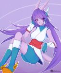 absurd_res anthro aquatic aquatic_dragon armguards black_nose blue_boots blue_bottomwear blue_clothing blue_footwear blue_gloves blue_handwear blue_shorts boots bottomwear clothing dragon eyelashes female footwear freedom_planet galaxytrail gloves hair handwear hi_res horn long_hair mythological_creature mythological_scalie mythology pink_eyes purple_hair sash_lilac scalie shoes short_tail shorts skyversa solo tail twintails_(hairstyle)