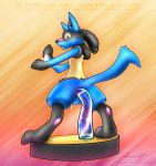  2020 absurd_res amiibo anal anal_penetration anthro anus backsack balls black_body black_fur blue_balls blue_body blue_fur blush butt canid canine craziux dildo dildo_sitting english_text fur genitals hair hi_res looking_at_viewer looking_back looking_down lucario male mammal nintendo nude open_mouth pawpads paws penetration pok&eacute;mon pok&eacute;mon_(species) pole raised_arm sex_toy sharp_teeth shocked smash solo spikes standing super_smash_bros. surprise teeth tentacles text tongue translucent transparent_dildo transparent_sex_toy video_games 