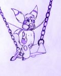  anthro balls bdsm bit_gag bodily_fluids bondage bound canid canine chain chastity_cage chastity_device eeveelution foxyhunter gag genital_fluids genitals hi_res hooves leaking male mammal nintendo nipples penis pet petplay playing pok&eacute;mon pok&eacute;mon_(species) ponyplay precum roleplay rubber solo umbreon video_games wooden_horse_(device) 