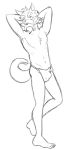  anthro asian_clothing barefoot beard black_and_white bulge canid canine clothed clothing east_asian_clothing facial_hair fundoshi japanese_clothing male mammal monochrome mustache navel old simple_background solo thegreatmatsutzu topless underwear white_background 