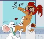  &lt;3 2018 anthro anthro_on_anthro avian bird bottomless breast_grab breasts brown_body brown_feathers brown_nipples chicken clothed clothing cunnilingus danger_mouse danger_mouse_(series) duo eyes_closed eyewear feathers female footwear galliform gallus_(genus) glasses hair hand_on_breast interspecies jabberwockychamber jacket looking_pleasured male male/female mammal moan mouse murid murine nipples non-mammal_breasts off_shoulder oral orgasm_face phasianid ponytail professor_squawkencluck red_hair rodent sex shoes text tongue tongue_out topwear vaginal white_clothing white_jacket white_topwear 