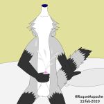  1:1 anthro bodily_fluids cum cum_on_chest genital_fluids looking_up male male/male mammal masturbation procyonid raccoon roquemapache roquemapache_(artist) solo 