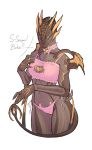  2018 5_fingers alien anthro breasts female fingers hi_res lynjox lynxyjones midriff navel simple_background smile solo tenno valkyr_(warframe) video_games warframe white_background 