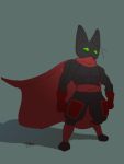  3:4 anthro cartoon_network clothing clutching domestic_cat felid feline felis green_eyes looking_at_viewer male mammal mao_mao:_heroes_of_pure_heart muscular muscular_anthro muscular_male red_cape sheriff_mao_mao_mao solo stare tagme toonarscontent 