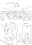  2017 ambiguous_gender anthro avian bird columbid comic domestic_cat doukutsunezumi felid feline felis feral hi_res japanese_text kemono mammal monochrome pigeon shironeko_(doukutsunezumi) text translation_request 