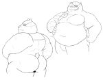  1_eye amputee anthro badger badgerclops belly butt cartoon_network cybernetics cyborg disability eye_patch eyewear hi_res machine male mammal mao_mao:_heroes_of_pure_heart missing_arm monochrome mustelid musteline overweight overweight_anthro overweight_male solo tutexl_(artist) 