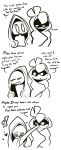  ! &lt;3 1-upclock 2020 3_fingers anthro anthro_on_anthro black_and_white blush cloak clothing comic dialogue duo english_text eye_contact female fingers hand_on_head hi_res holly_(1-upclock) looking_at_another looking_away male male/female monochrome nintendo no_pupils pok&eacute;mon pok&eacute;mon_(species) quilo_(1-upclock) robe romantic_couple snorunt swadloon text video_games 