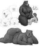  anthro big_breasts big_butt breasts butt chest_tuft cowgirl_position doctordj domination duo female female_domination hi_res huge_butt human human_on_anthro interspecies larger_anthro larger_female male male/female male_on_anthro mammal monochrome on_bottom on_top overweight overweight_female sex size_difference smaller_human smaller_male tuft ursid 