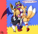  anthro big_breasts breasts butt crossgender face_in_breasts female female/female group huge_breasts miles_prower nipples rouge_the_bat sonic_riders sonic_the_hedgehog_(series) wave_the_swallow xanderdwulfe 